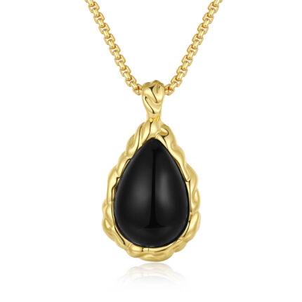 Elegant Teardrop Onyx Necklace