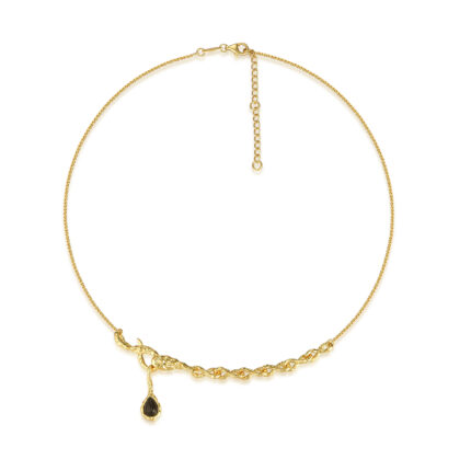 Black Onyx & Gold Chunky Necklace