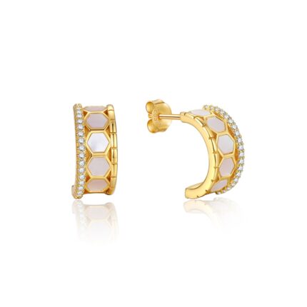 Honeycomb Mother of Pearl Earring