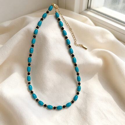 Turquoise Beaded Choker Necklace